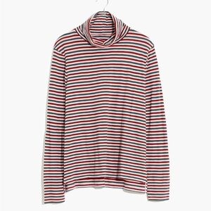 Madewell Whisper Cotton Turtleneck in Herrick Stripe